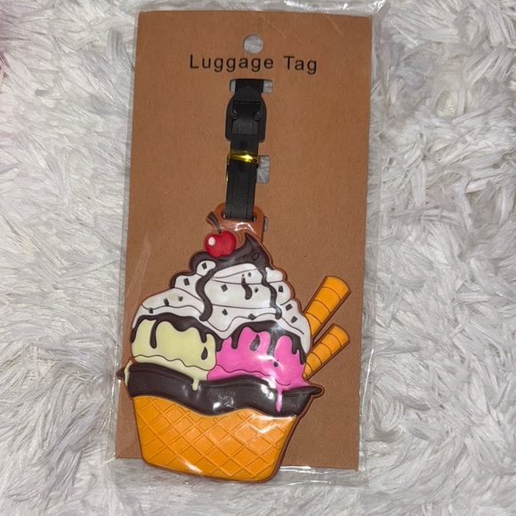 Ice Cream Cone Luggage Tag for Kids - Picture 1 of 1